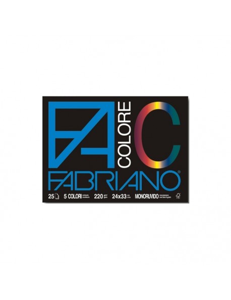 FABRIANO ALBUM 5 COLORI 24X33220 G/M2 25 FG MONNORUVIDO
