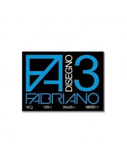 FABRIANO ALBUM F3 NERO 24X33 125 G/M2 10 FG
