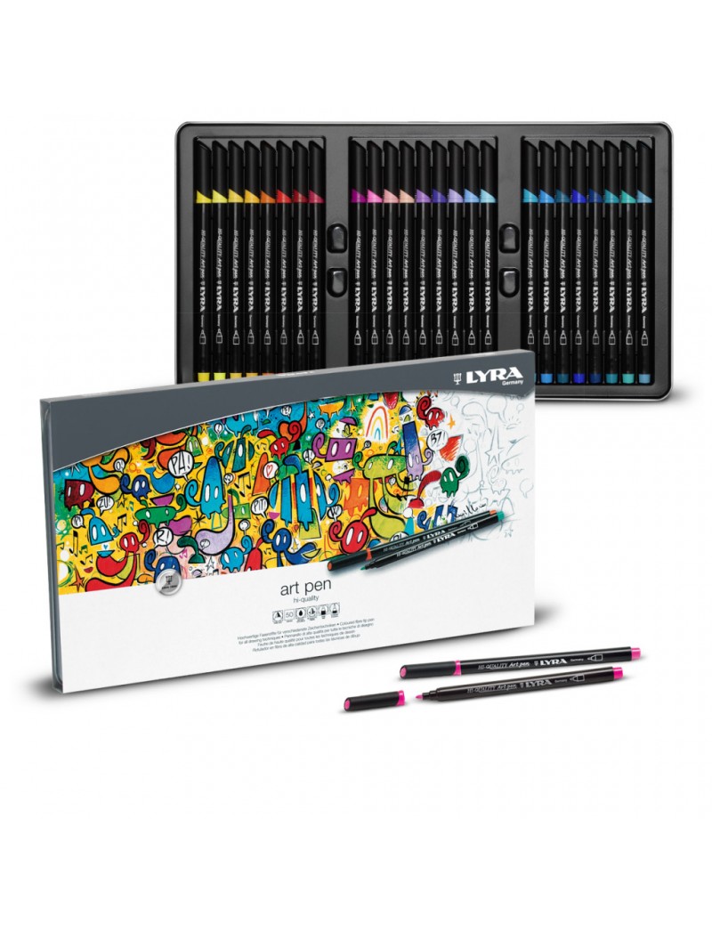 LYRA ART PEN 30 PENNARELLI DOPPIA PUNTA ALTA QUALITA ACQUA - Longhini  vernici e-shop